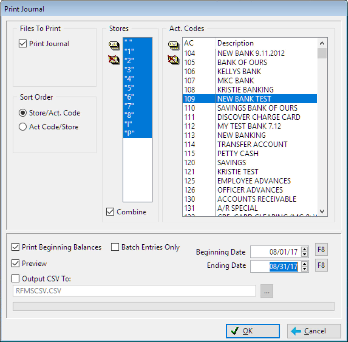 Balancing Bank Register to the Journal – RFMS Help Desk
