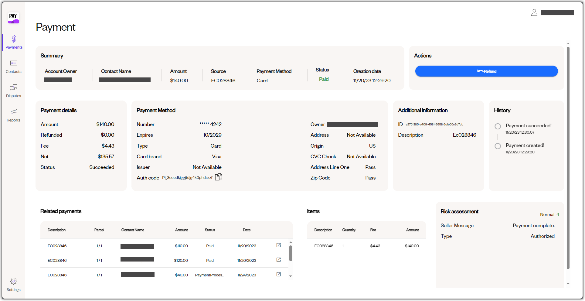 Cyncly Pay Payment Details Screen – RFMS Help Desk